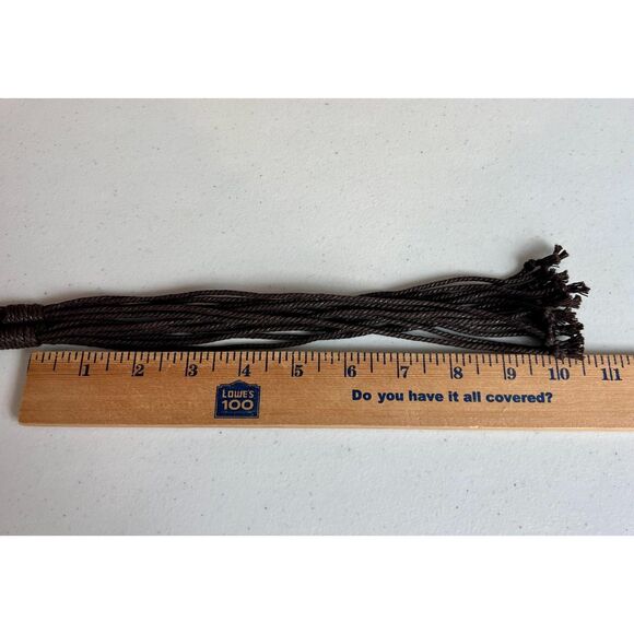 Brown Woven Boho Tie Belt Flower Beads Women's Size S / M (See Measurements) - Picture 6 of 8